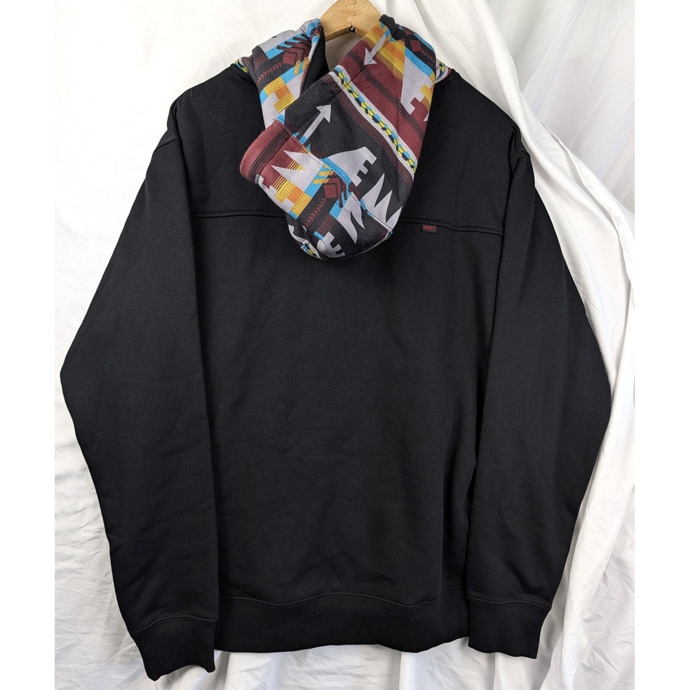 Hooey Hoodie Large Black Aztec Western Ranch Cowboy Pullover Southwestern - Picture 5 of 15